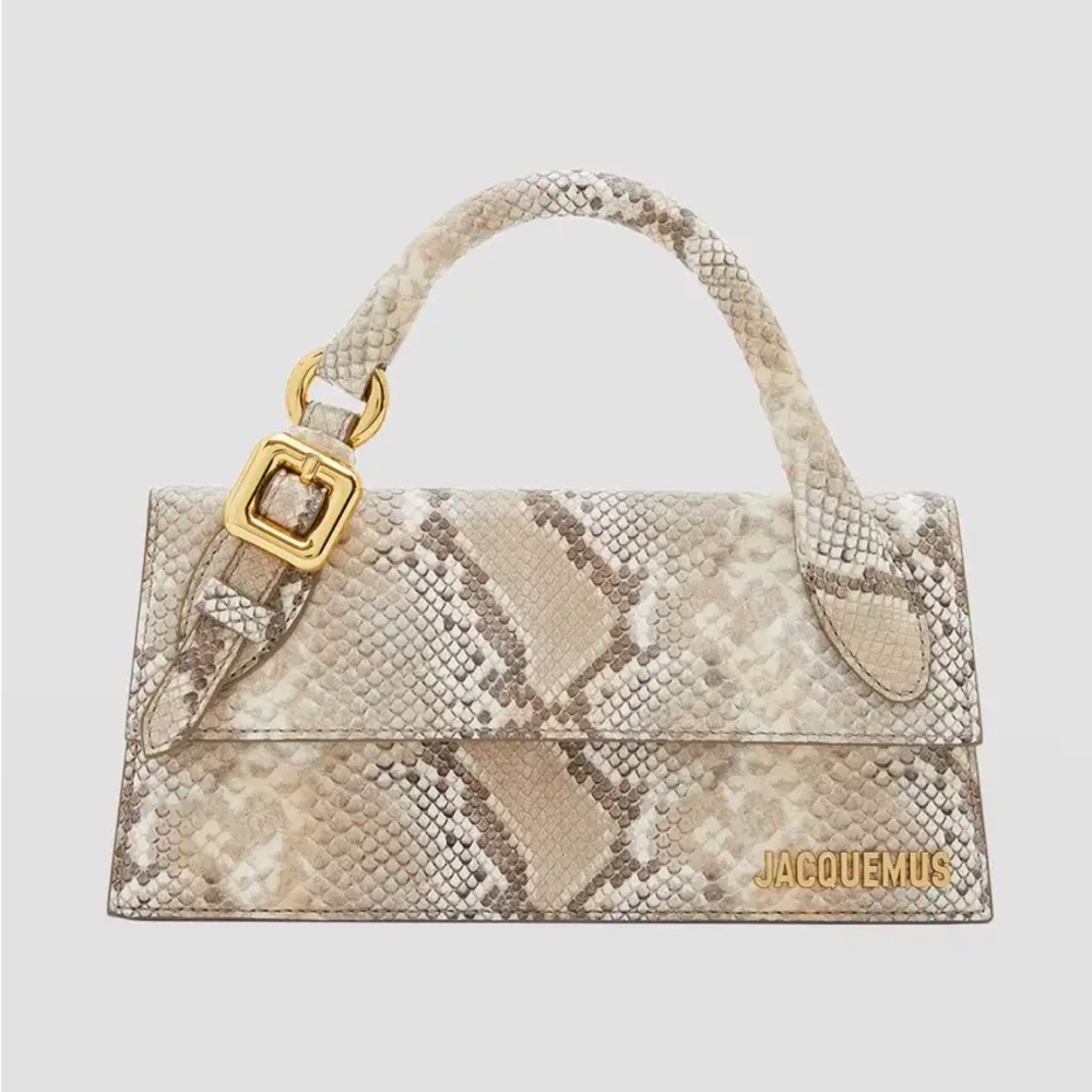 Le Chiquito Long Snake Embossed Leather Crossbody bag